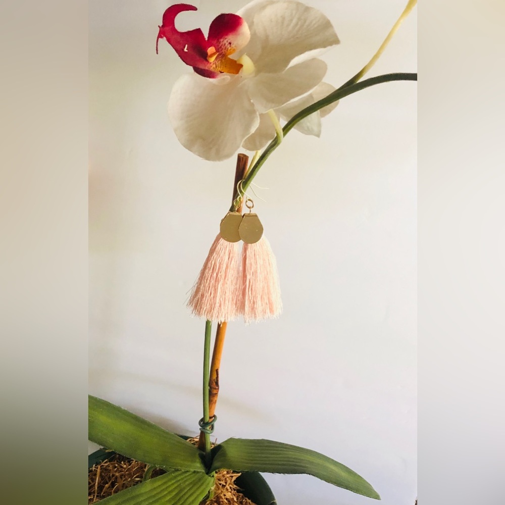 Pink tassel earrings